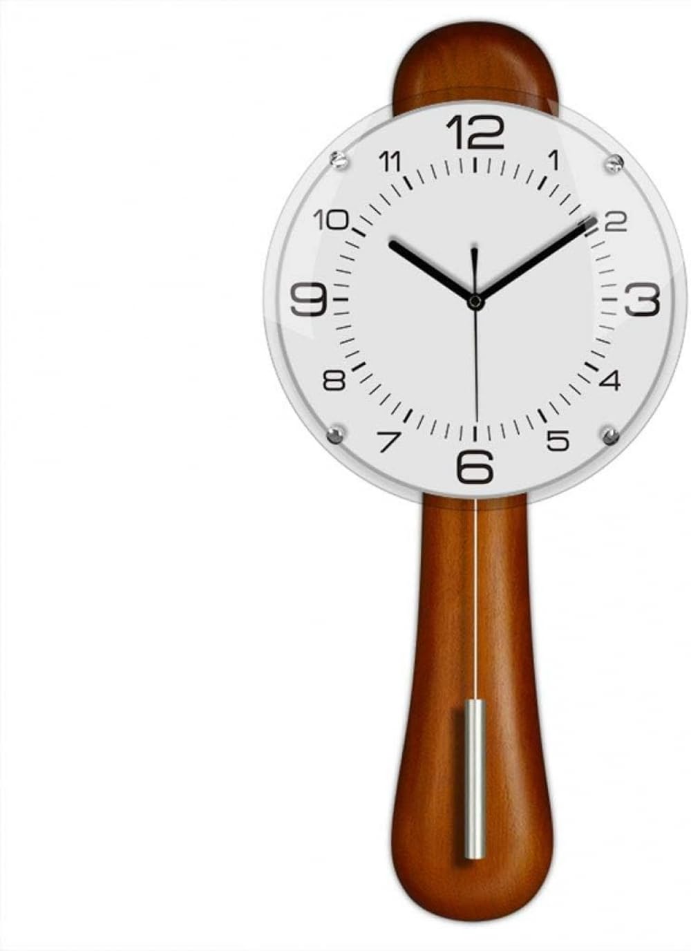 TYUHDUYUR Modern Wall Clock Wood Wall Clock with Pendulum Wall Clock Modern Living Room Decoration Wall Clock High-Definition Glass Mute Bedroom Wall Clock Clocks for Living Room