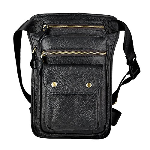 Genda 2Archer Bolso Táctico del Muslo de la Honda Bolsa de la Pierna del Cuero Genuino