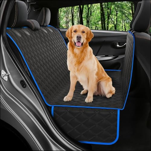 Image of Dog Car Seat Cover for Back Seat, Waterproof Hammock for Car, SUV & Truck, Non-Slip Backseat Cover for Dogs, Heavy-Duty Dog Hammock Style Seat Protector Pets. (Royal Blue, 51 inchx59 inch)
