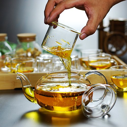 1000ML Glass Teapot With infuser,Teapot With Strainer For Loose Tea, Glass Infuser Tea Pot Can be Used On Stovetop (1000ml/35oz) - Thumbnail 2
