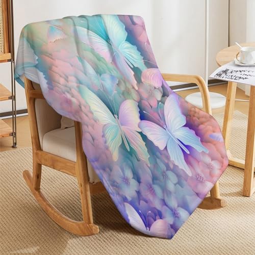 Couverture jeté flannel papillon durable et chaude contre les frissons du soir sur le sofa - 7