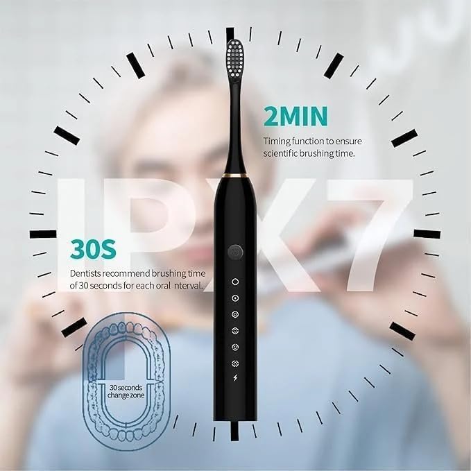 Image of Sonic Electric Toothbrush for Adults & Kids | 5 Cleaning Modes | 34000 Strokes /Min | USB Rechargeable | 4 Brush Heads | Waterproof IPX7 | Deep Cleaning Electric Tooth Brush (Multi)