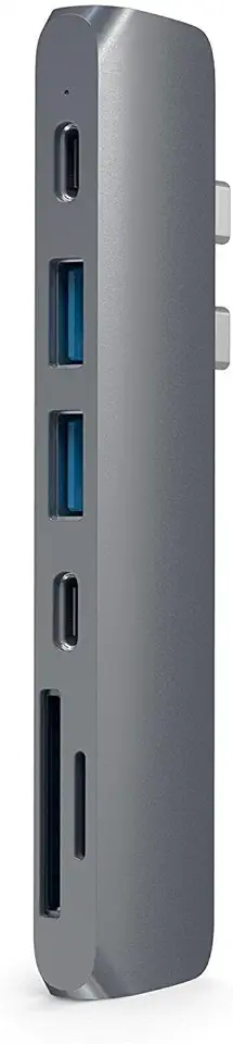 Satechi Adaptador Pro Hub Tipo-C com USB-C PD (40 Gbps), HDMI 4K, Dados USB-C, Leitor de cartões SD/Micro, USB 3.0 - Para M2/ M1 MacBook Pro/Air (Cinza Espacial)