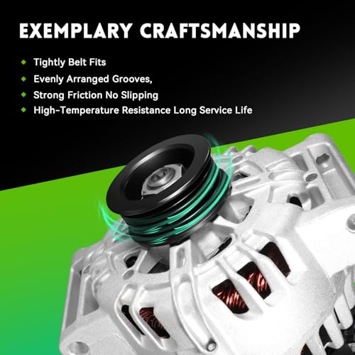 Image of 120Amp New Alternator Replacement for L4 2.4L Chevrolet Chevy Equinox 2010-2017, GMC Terrain 2010-2017, Buick Regal 2012 2015-2017 12V, 5-Groove Pulley, Replace# 13500315, 13588328, 11459N