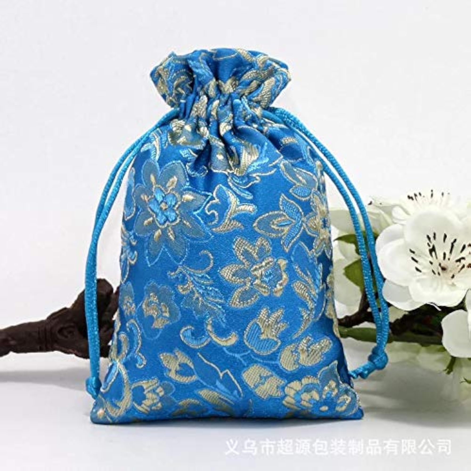 Silk Embroidered Jewelry Pouch Set, Gift Bag