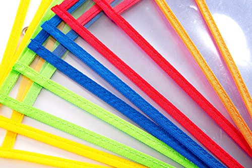 10 Dry Erase Pockets, Oversize 10 Inch x 13 Inch Pockets, Perfect for Classroom Organization, Reusable Dry Erase Pockets, Teaching Supplies, Multi-Color, 10 Pack