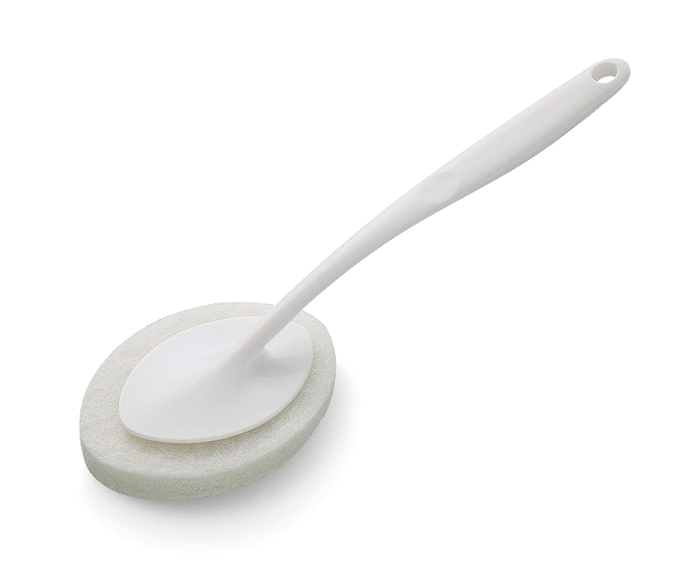 ELECDON Kitchen and Bathroom Cleaning Brush Wall Tiles Tile Cleaning Brush Long Handle Sponge（1 Pack Long Handle Sponge + 3 Pcs Sponge Replacement）