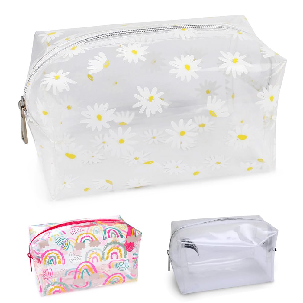 Fashion Stationery Large Pencil Case for Girls Teenagers Big School Supplies Stationary Storage Case or Cosmetic Travel Toiletries Bag Makeup Bags for Women Kids Girls Teenager (Daisy)