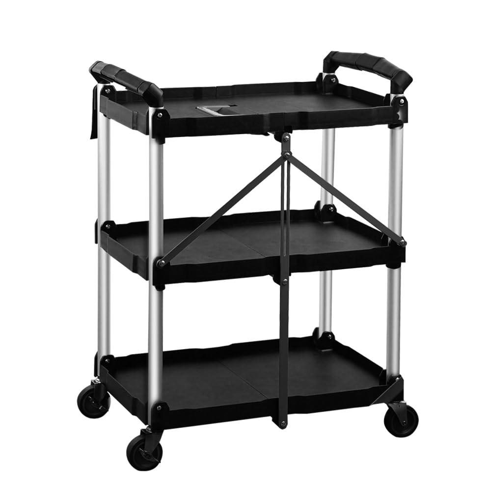 BLV Carro plegable para servir con ruedas, Mueble con ruedas, capacidad de carga de 75 kg, carrito de cocina, carrito para el hogar