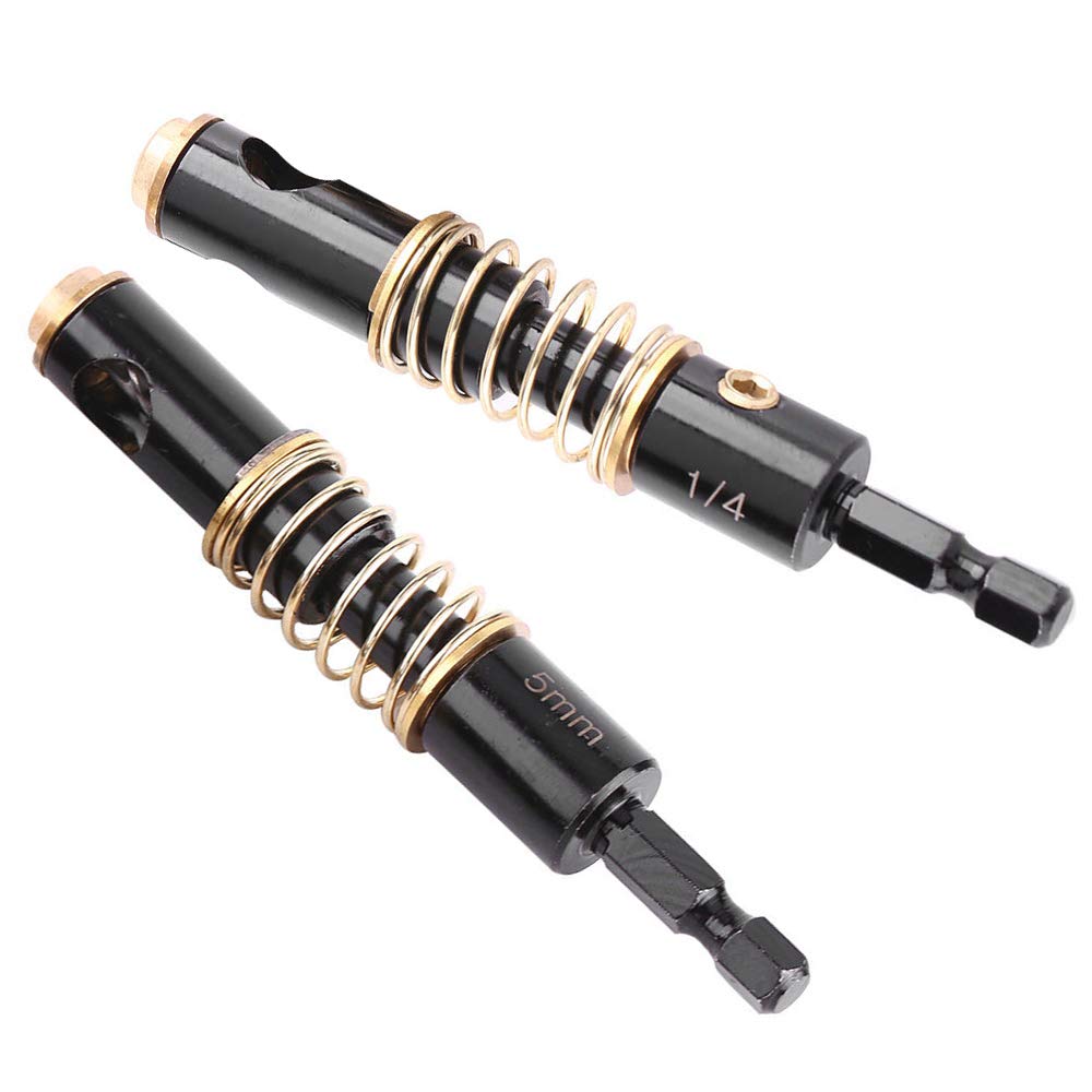 Yakamoz 2Pcs 1/4-Inch Hex Shank Center Drill Bit Set Door Window Cabinet Self Centering Hinge Tapper Core Hole Openning Puncher Bits Woodworking Tools 5mm 1/4'' — Amazon image 2