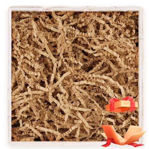 180g Füllmaterial Geschenk, Papier Füllmaterial für Pakete, Geschreddertes Papier für Geschenkbox Präsentkorb Party Weihnachts(Khaki)
