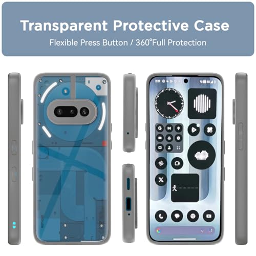 Image of Amazon Basics TPU+PC Back Cover for Nothing Phone 3A 5G | Shockproof Sleek Hybrid Armor Bumper Case (Grey)