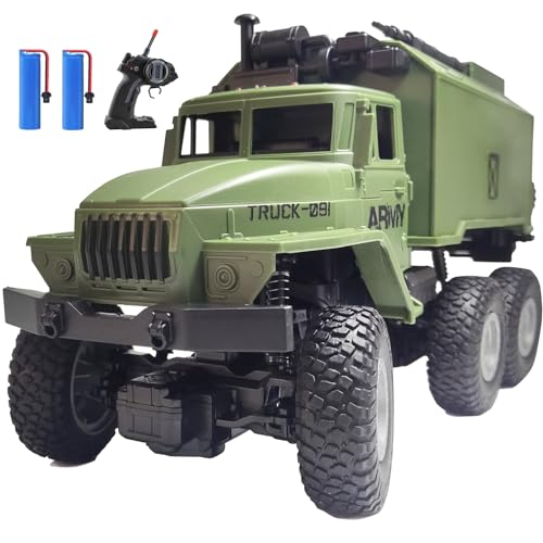 KNACKTOYZ RC Military Truck for Boys 4-7, 1:16 Remote Control 4WD Off-Road Crawler, Army Cars Toys...