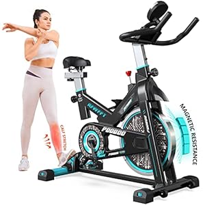 pooboo Exercise Bike, Adjustable Magnetic/Brake Pad Resistance Silent Belt Drive, Indoor Cycling Bike for Home Cardio, Fitness Stationary Bike with 350lbs/300lbs Weight Capacity &Upgraded Version Seat