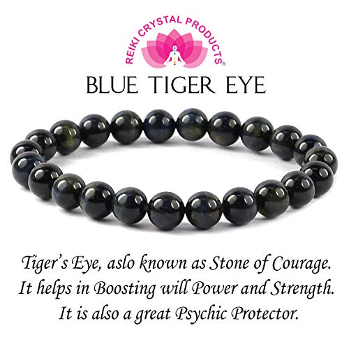 Image of Reiki Crystal Products Natural Crystal Stone Bracelet 8 mm Round Beads for Men & Women | Gemstone Jewellery Bracelet | Reiki Charged | Multiple Stone Variants Available