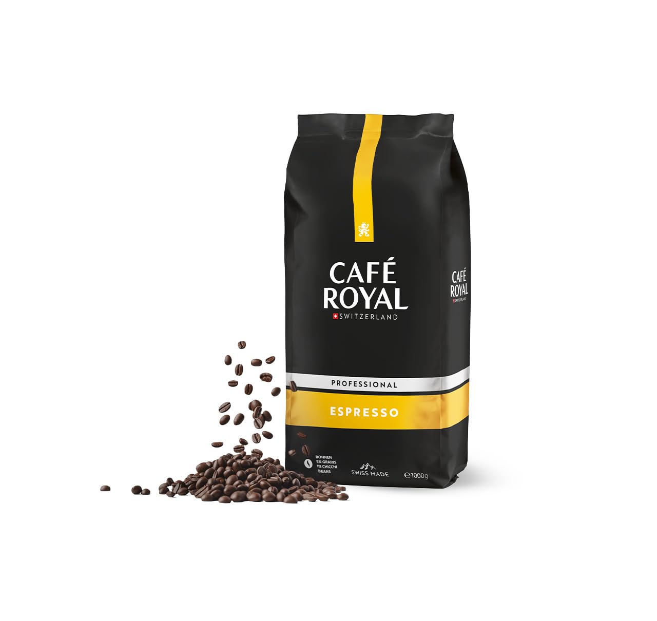 Café Royal Professional Line Espresso – Kaffeebohnen für Vollautomaten, vollmundig, dunkle Röstung, Intensität 3/5, Rainforest Alliance, 1 kg