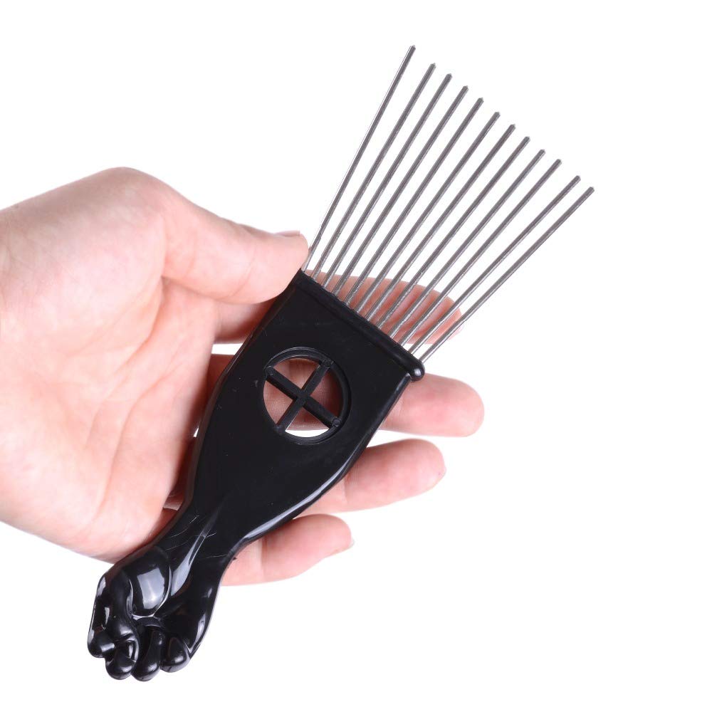3 szt. metalowe Afro Pick Comb szeroki ząb szczotka do włosów grzebień salon użycie do narzędzia do stylizacji fryzjerskiej