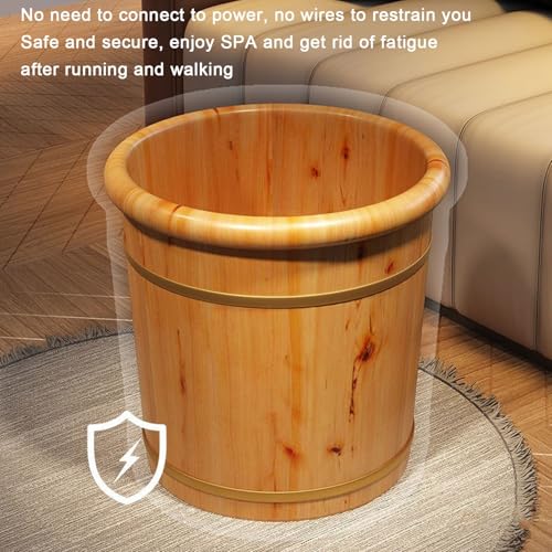 Balde de madera para spa de pies con cubierta miniatura 3