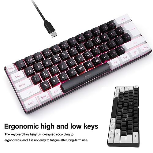 Teclado Gaming Mini Ergonomico RGB CABLE USB-C miniatura 4