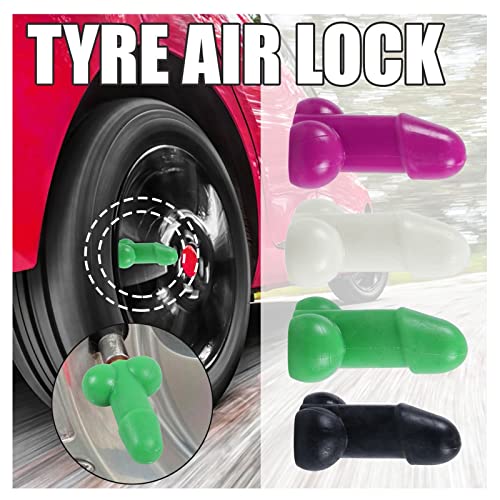Tuscom 4pcs Prank Shaped Tire Caps Tire Valve Stem Caps Funny for Bachelorette Parties Universal Car Wheel Tire Valve Stem Caps (#01-Multicolor, 3x4.1cm)