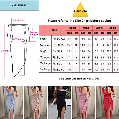 OrientalPort-Elegant-Schulterfreies-Kleid-Damen-Pailletten-Bodycon-Cocktailkleid-Partykleid-Sexy-Seitensplit-Abendkleid-Maxikleid