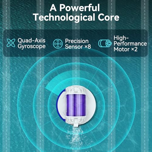 Image of X1 Cordless Pool Cleaner Robot, Robotic Pool Vacuum for Above /In Ground Pool, 45W Dual-Motor, Self-Parking, Enhanced with 2L Debris Capacity (White and Purple)
