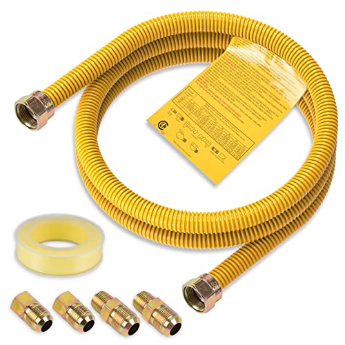 Kinchoix 48 Inch 1/2'' Gas Hose Connector Kit Flexible Propane Gas Line