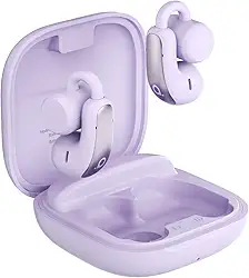 Fone de Ouvido Bluetooth Basike, Fone sem fio Bluetooth 5.3 com clipe, Condução Óssea, Cancelamento de Ruído, IPX5, Reprodução 28 Horas, Compatível com iOS, Android para Corrida e Fitness (Violeta)