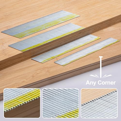 Image of PINOZE 15 Gauge DA Angled Finish Nails, 34-Degree, 1200-Pack (2-1 /2 inch, 2 inch, 1-1 /2 inch, 1-1 /4 inch 300 Per Sizes), Galvanized Assorted Size Project Pack, for Pneumatic, Electric Angled Finish Nailer Gun
