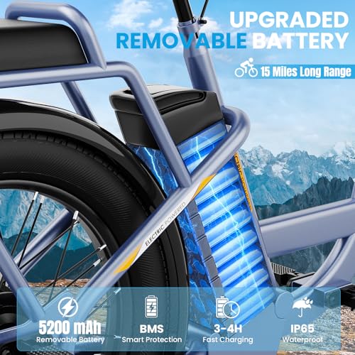 Image of Caroma Peak 1200W Electric Scooter with Seat, 20 inch Tires,30Miles&20MPH | All Terrain E Scooter with 2 Seats,Adjustable Electric Scooter for Adults with Basket,Adult Electric Bicycles Style Scooter