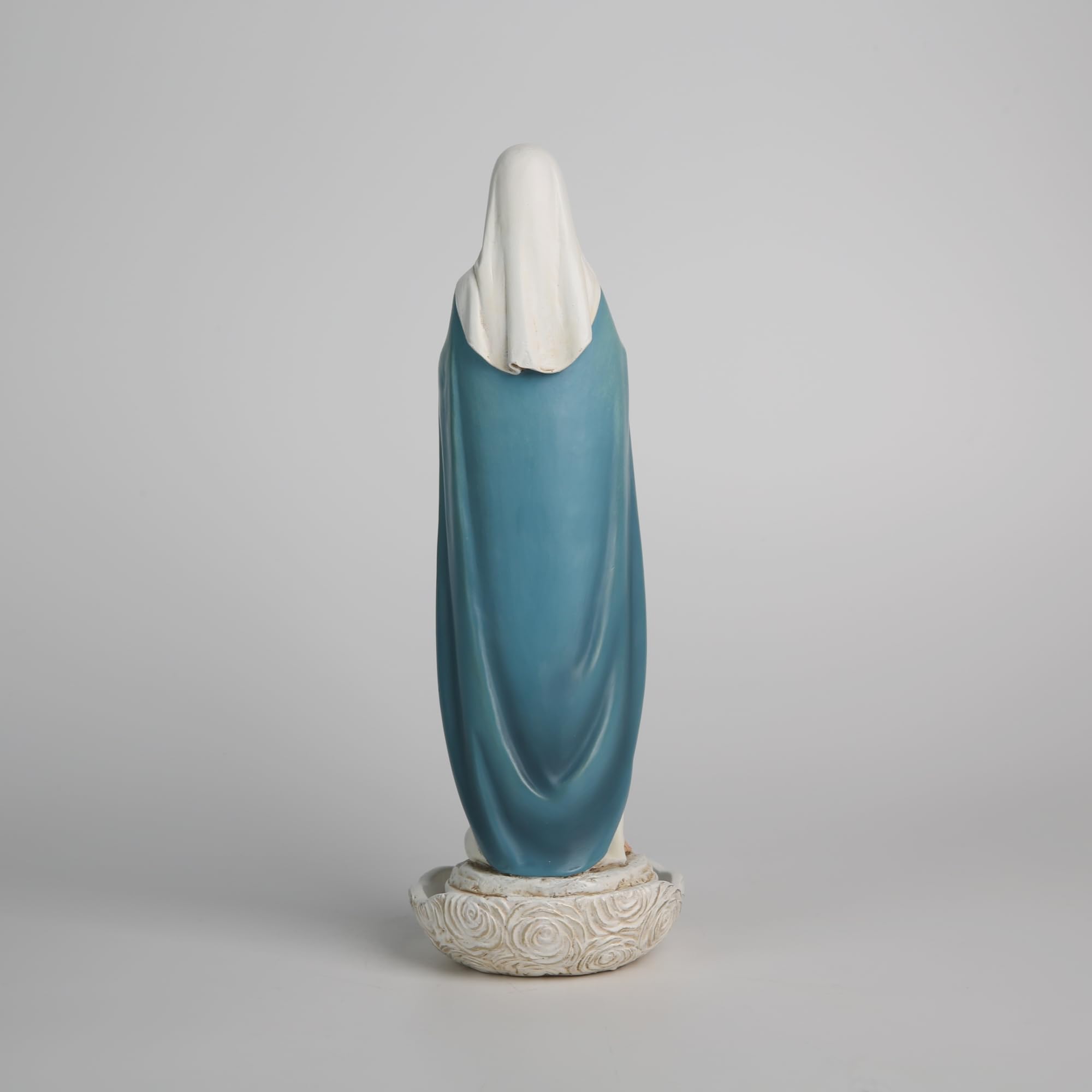 Estatua de Nuestra Señora de Gracia, Soporte de Rosario de la Virgen María, decoración católica de Mesa para el hogar