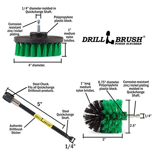 Image of Drill Brush Kitchen Accessories - Kitchen Cleaning Extension Kit - Kitchen Sink Hard Water Remover - Kitchen Cleaning Supplies - Oven Scrubber Brush Set - Countertop Cleaning Brush - Household Brush