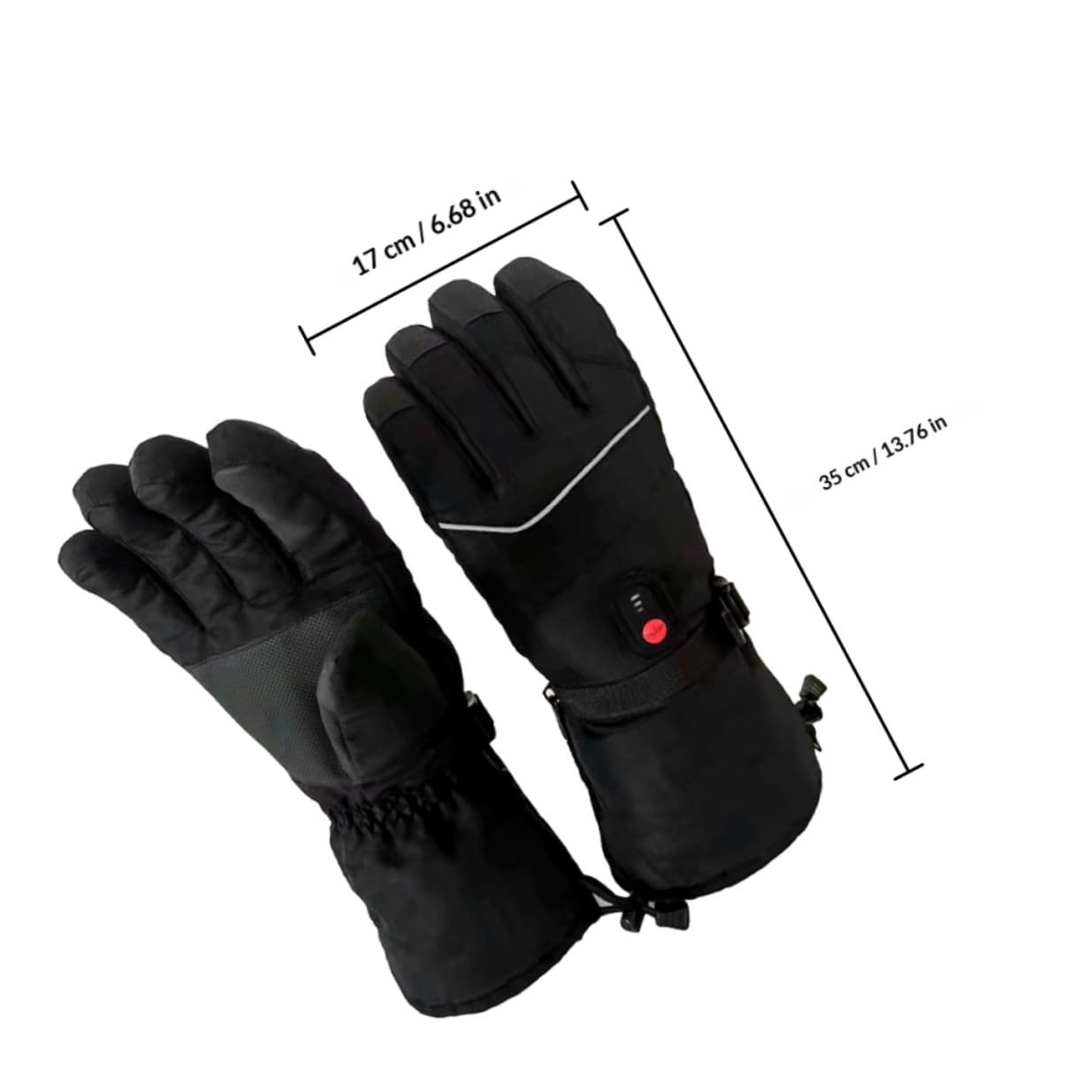 TOYANDONA Guantes de Esquí Calefactables Recargables para Hombre, Eléctricos a Prueba de Viento, Diseño de Dedos Separados, Color Negro, Ideales para Deportes de Invierno y Actividades