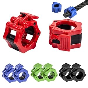Barbell Clips, 30mm Barbell Clamp, Olympic Barbell Collars Fast Release Collar Clips Locking Weight Clips for Workout Weightlifting Fitness Training Bodybuilding(4 Colors)