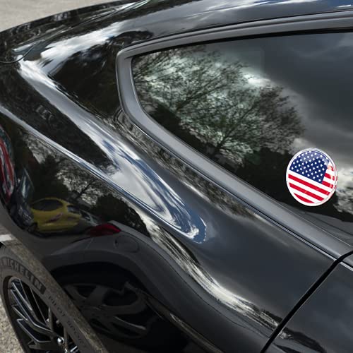 Fan Emblems American Flag Car Decal (3" Round) - Resin Coated Automotive Sticker For Vehicles, Laptops, Most Smooth Surfaces - Usa Gifts, Merchandise, Accessories #TOP2
