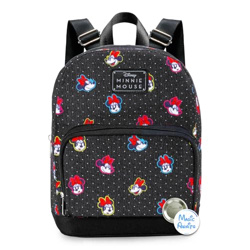 Fast Forward New York Disney Minnie Mouse Mini Mochila feminina – Bolsa de ombro de lona para adultos, adolescentes, Minismochila Minnie, Minnie Mouse backpack purse, Minismochila Minnie Mouse