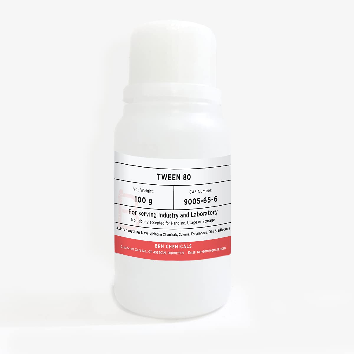 BRM Chemicals Tween 80 - Liquid Solubilizer Surfactant & Emulsifier - Water Soluble - 100 Grams (Pack Of 1)