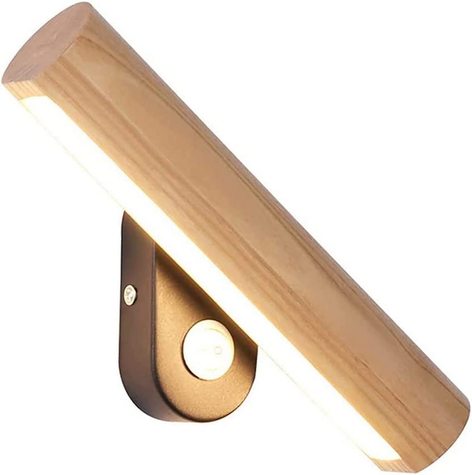 HXYSXHJUO Rotatable Wall Lamp with Switch, Wooden Indoor once Bedroom Bedside Hallway Aisle Decorative ng Crylic Shade,3000K Warm ite Decor