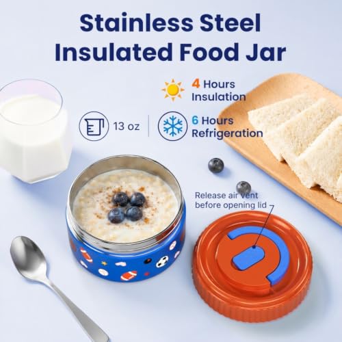 Image of Bento Lunch Box 1283ML / 43 oz with 391 ML / 13 oz Food Jar, Ice Pack