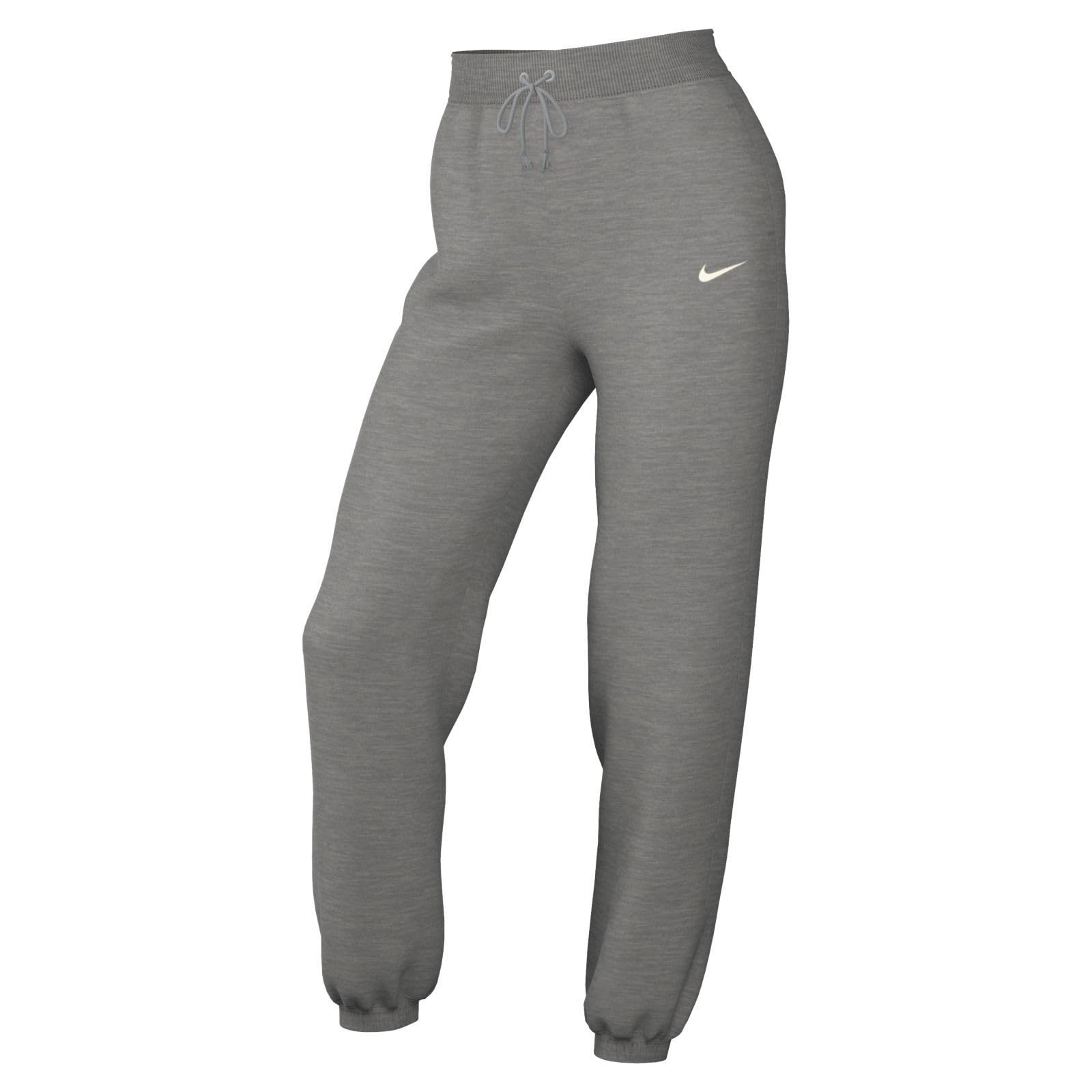 NIKE DQ5887-063 W NSW PHNX FLC HR OS Pant Pants Women's DK Grey Heather/SAIL Size XL-T