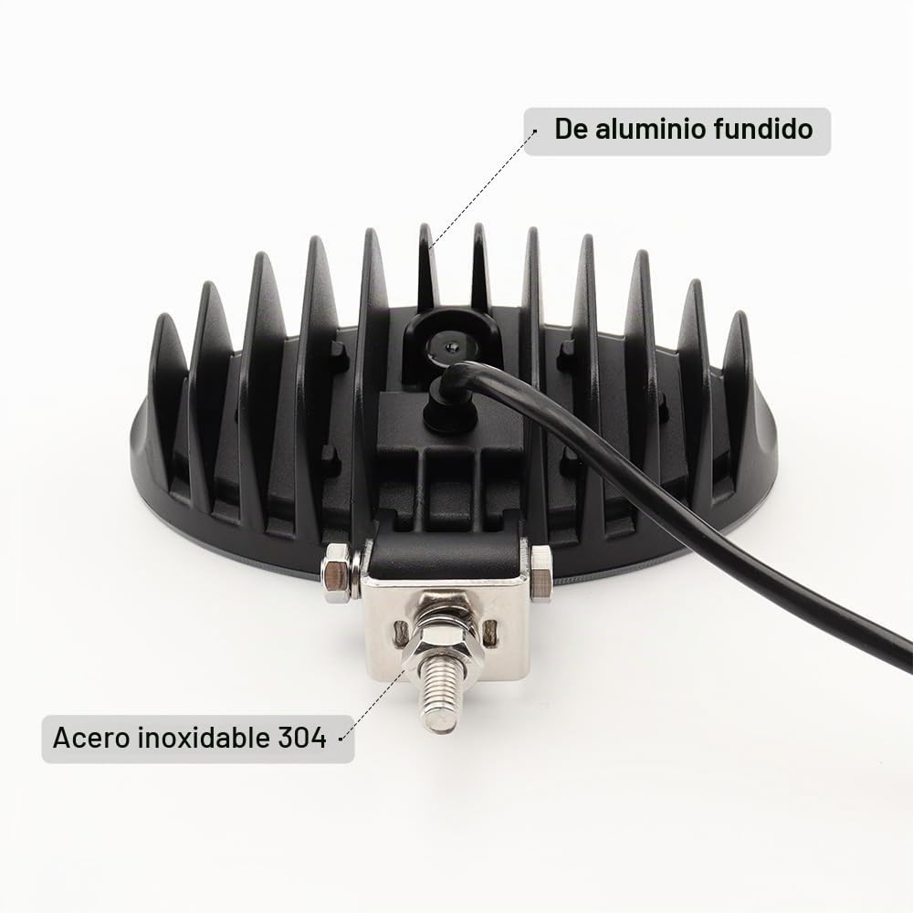 75W Faros Led Tractor Ovalados - 12V/ 24V - 5250 Lumnes Faros de Trabajo LED Para Camión Moto Barco SUV