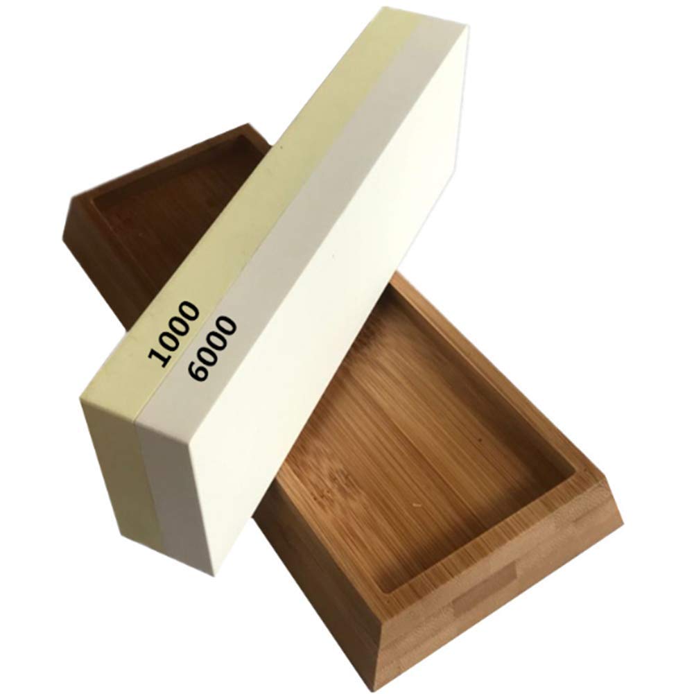 Zestaw kamieni do ostrzenia noży Whetstone, dwustronny kamień wodny o ziarnistości 1000/6000, najlepszy kuchenny kamień do ostrzenia noży na mokro, antypoślizgowa podstawa bambusowa,