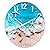 Alarllok 12 Inch Indoor Outdoor Waterproof Wall Clock for Patio Pool Bathroom Living Room Decor,Beach Nautical Seashell Glass Clock,Blue
