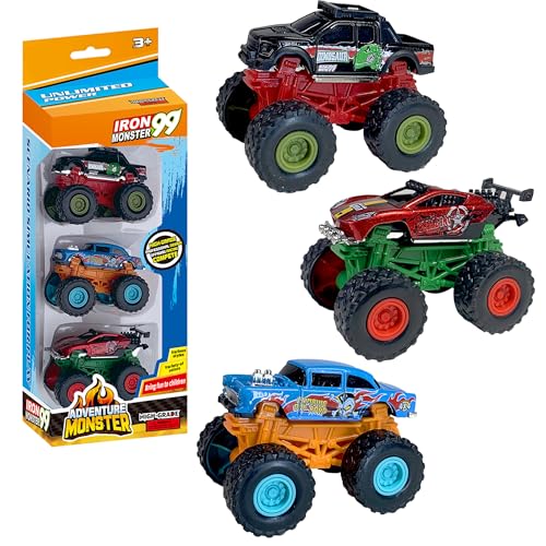 KARMOUNT Mini Monster Trucks Set, Diecast Cars, Powerful Pull Back Cars - image 7