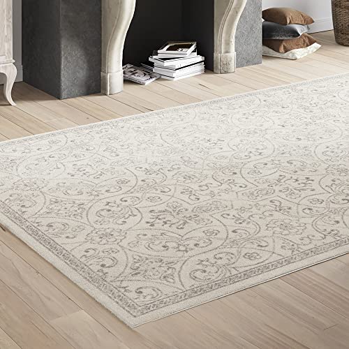 アイリスプラザ 伝統あるヨーロッパ産ウィルトン織ラグ 200×290cm フレンチシャビ― アイボリー エコテックス認証取得 厚さ 1.2cm 静電気防止 床暖房対応 ラグ マット カーペット 54312-076 IV