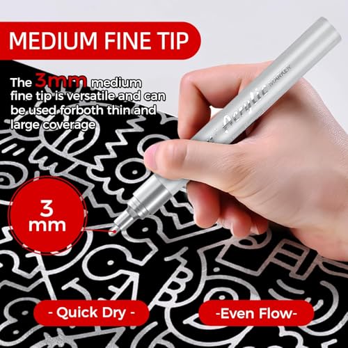 Image of SFAIH Silver Paint Markers Pens - 4 Pack 2-3MM Medium Tip Metallic Acrylic Markers For Holiday Decor, Gift Wrapping, Party Posters, DIY Craft Projects