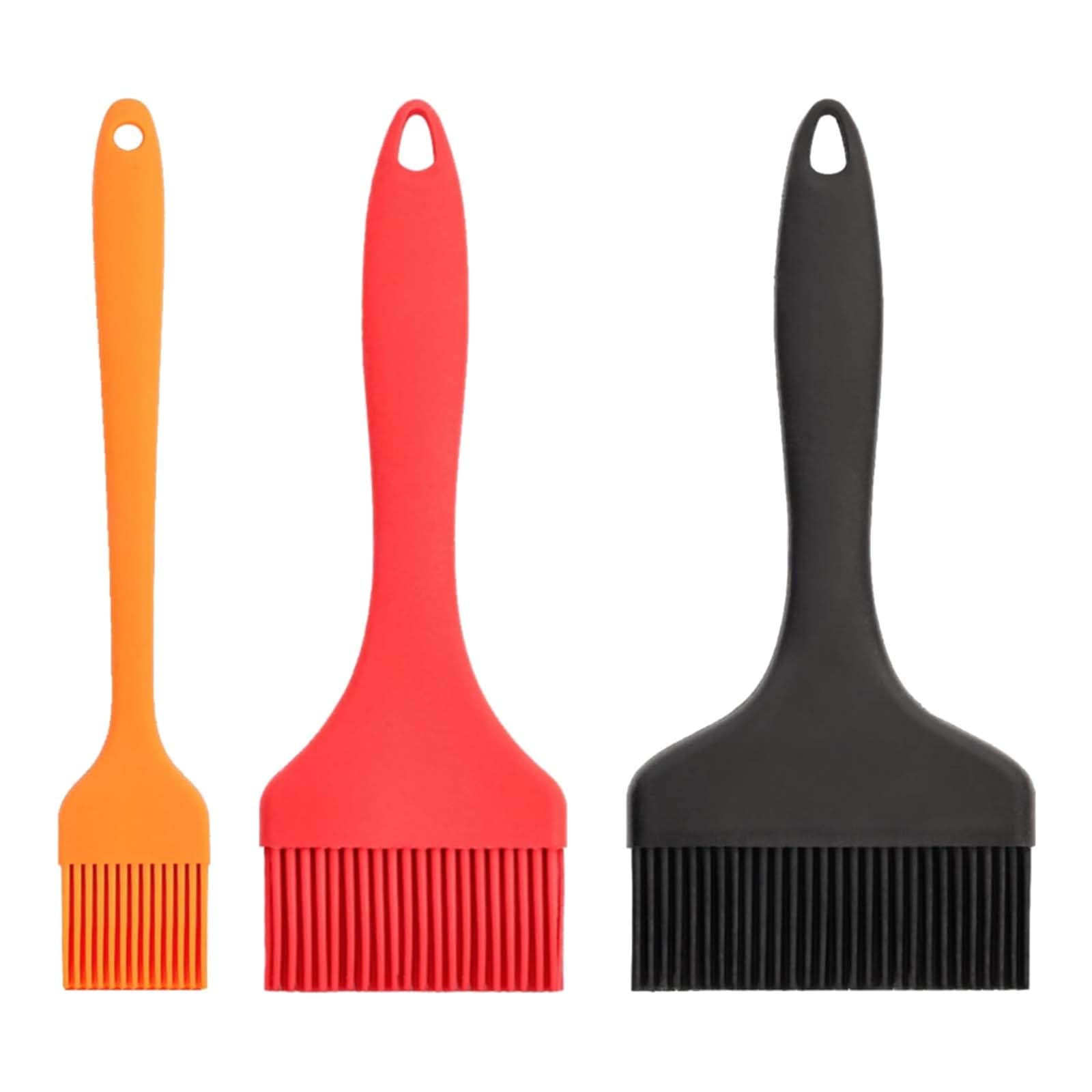 Lot de 3 pinceaux à pâtisserie en silicone de 20,5 cm de long avec têtes de 9 cm/7 cm/3 cm, pour la cuisson du barbecue, la cuisson au barbecue, pratique