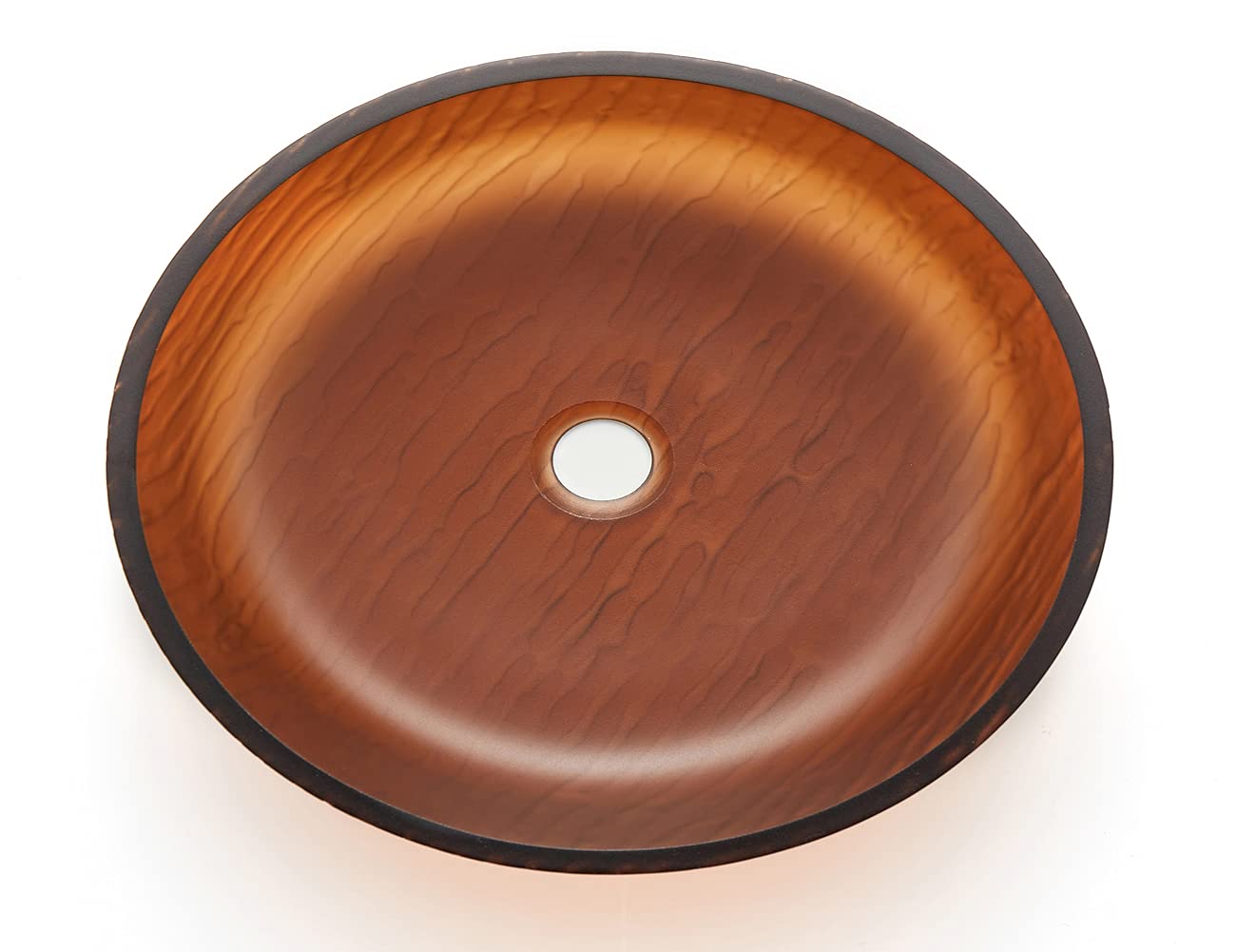 Littel Rock Series - Fregadero de vidrio templado Deco para baño en té mate | Fregaderos de montaje superior sobre encimera de tocador | Fregadero con drenaje desplegable | FW-LA639 6