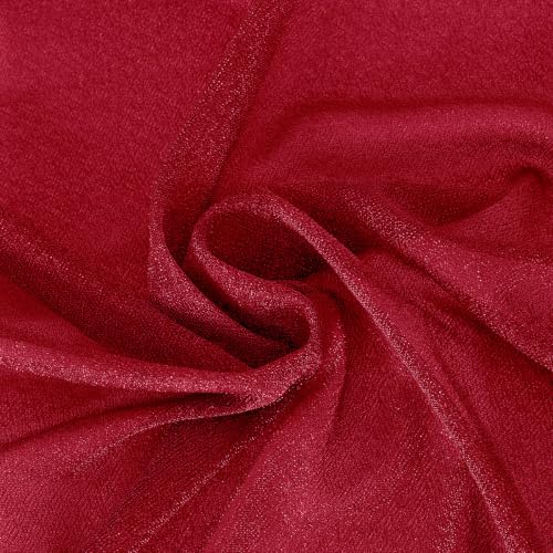 Image of Red Wedding Glitter Arch Draping Fabric 1 Panel 29 inch x 6.5 Yards Sheer Backdrop Curtain Drapery for Summer Wedding Ceremony Birthday Party Indoor Ceiling Decor