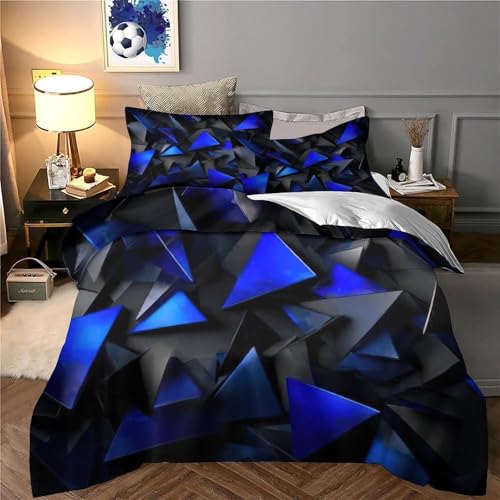 Housse de couette imprimé 3D oiseaux à fleurs bleues 220x240 parure de lit microfibre King - 6
